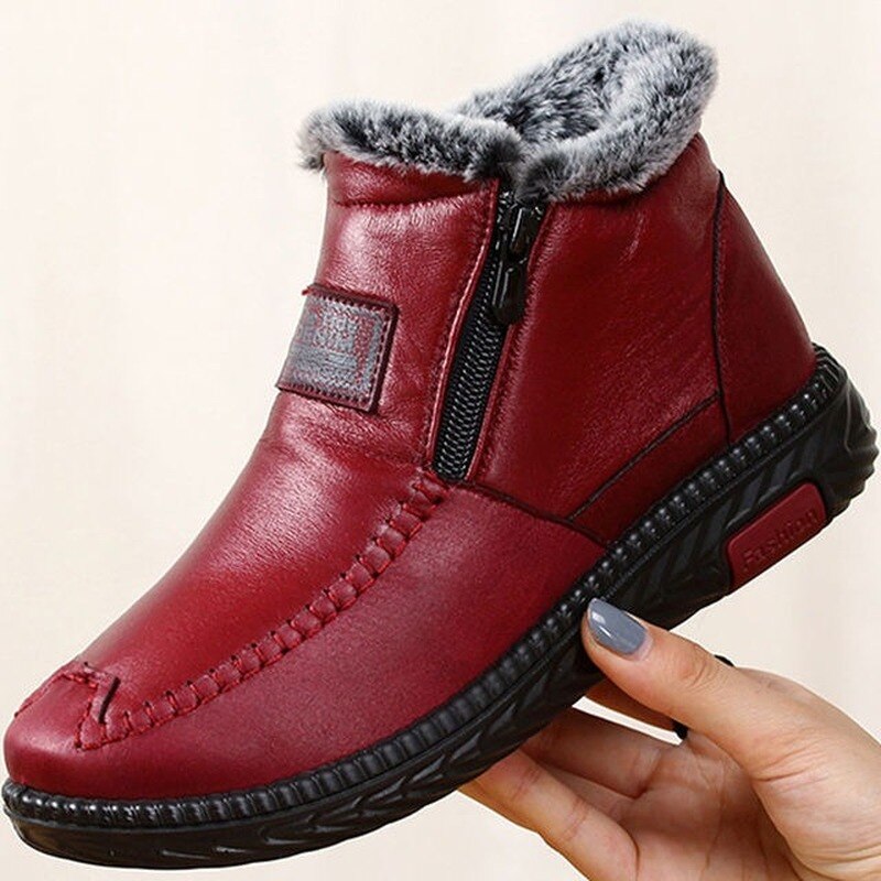 Celestine | Cosy Zipper Leather Boots