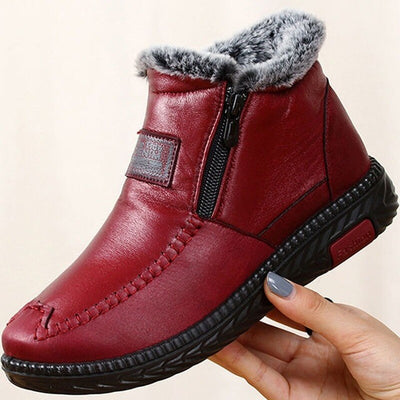 Celestine | Cosy Zipper Leather Boots