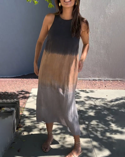 Sleeveless Gradient Round Neck Dress