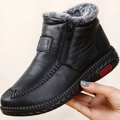 Celestine | Cosy Zipper Leather Boots