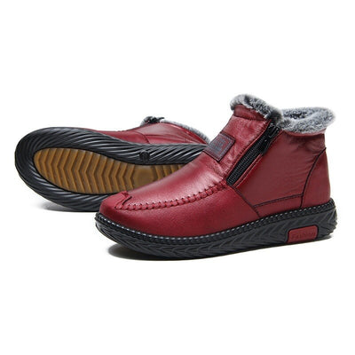 Celestine | Cosy Zipper Leather Boots