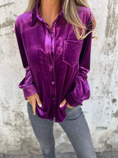 Catherine | Elegant Velvet Blouse