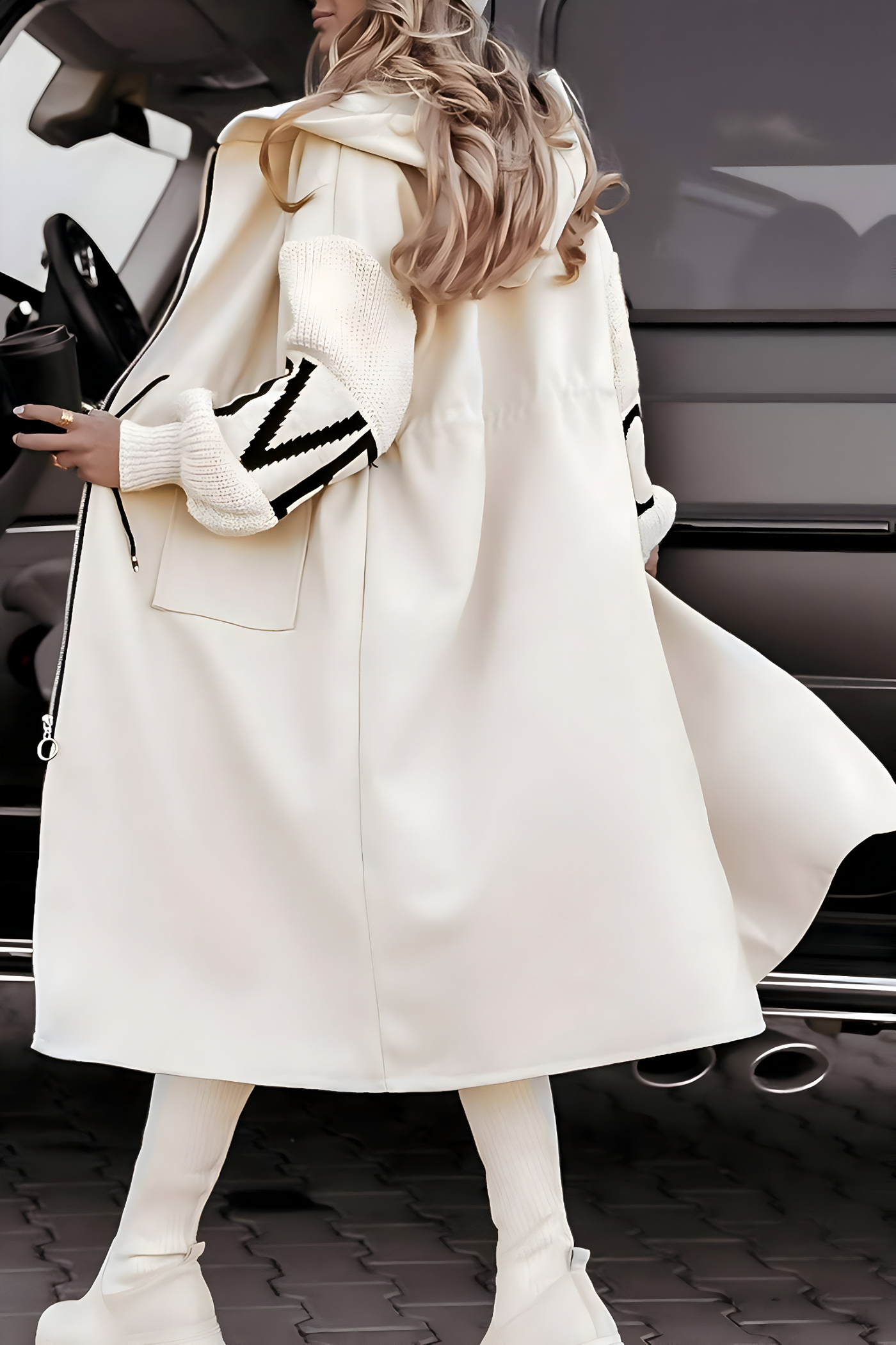 Camilla | Ladies Jacket with Knitted Sleeves and Hood