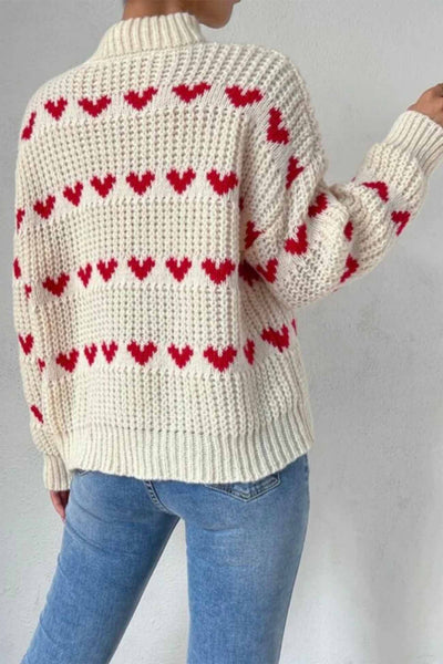 Brendette | Heart Jacquard Knitted Sweater