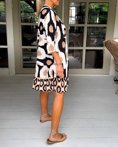 Printed 3/4 Sleeve Dress