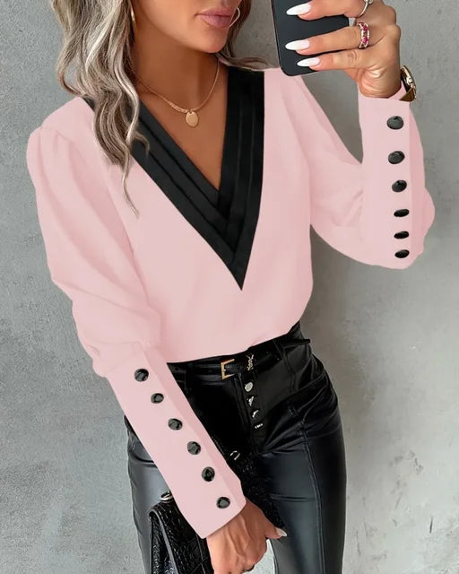 Abby | Elegant V-Neck Blouse