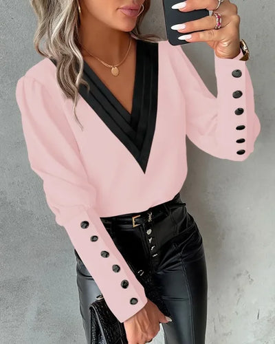 Abby | Elegant V-Neck Blouse