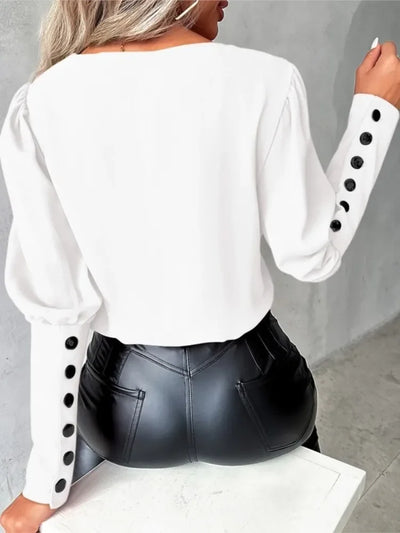 Abby | Elegant V-Neck Blouse