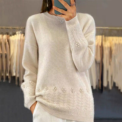 Alma | Scandinavian Floral Knit Sweater