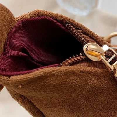 Vivenza | Retro Suede Crescent Shoulder Bag