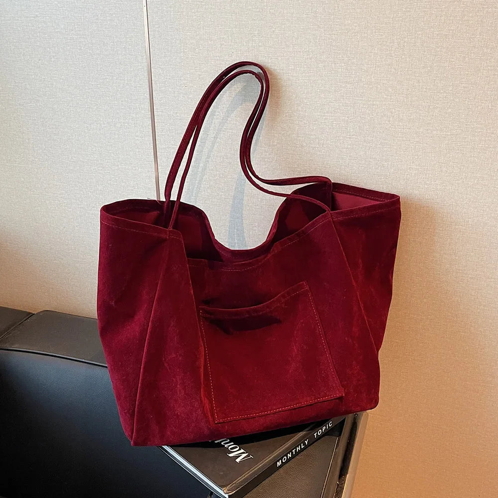Velana | Suede Shoulder Tote Bag