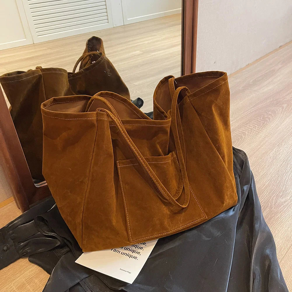 Velana | Suede Shoulder Tote Bag