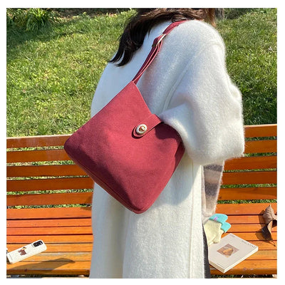 Sabella | Retro Suede Bucket Tote