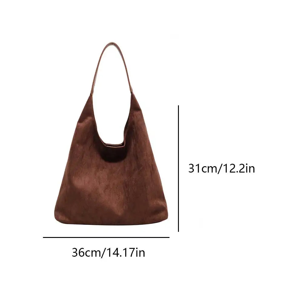 Gianna | Retro Suede Shoulder Tote