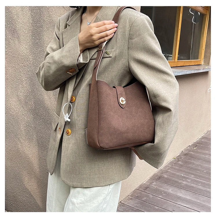 Sabella | Retro Suede Bucket Tote