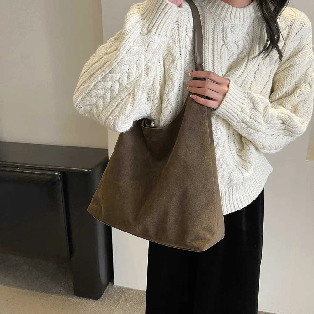 Gianna | Retro Suede Shoulder Tote