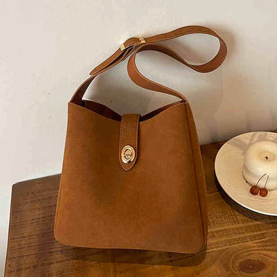 Sabella | Retro Suede Bucket Tote