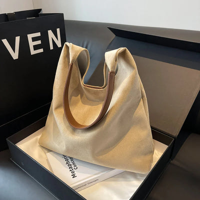 Gianna | Retro Suede Shoulder Tote
