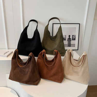 Gianna | Retro Suede Shoulder Tote