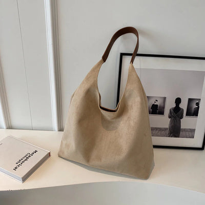 Gianna | Retro Suede Shoulder Tote