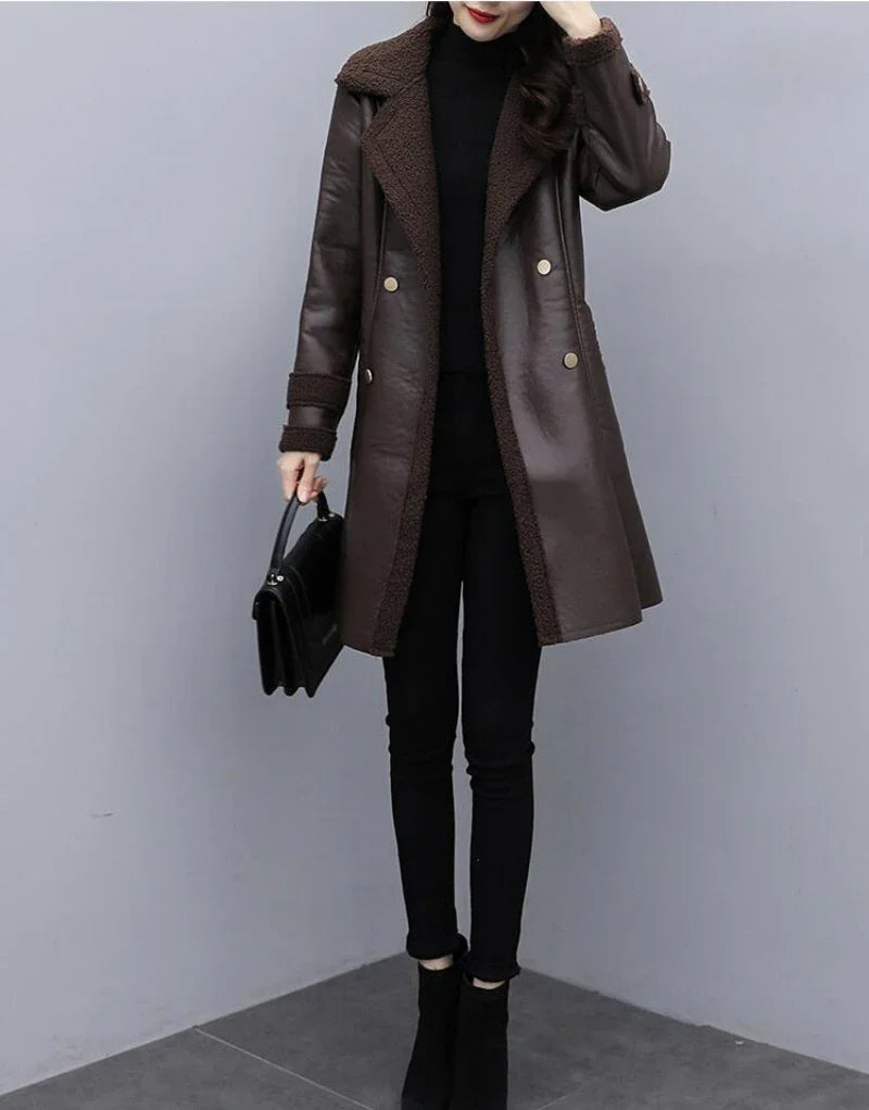 Sophie | Premium Cosy Italian Leather Coat