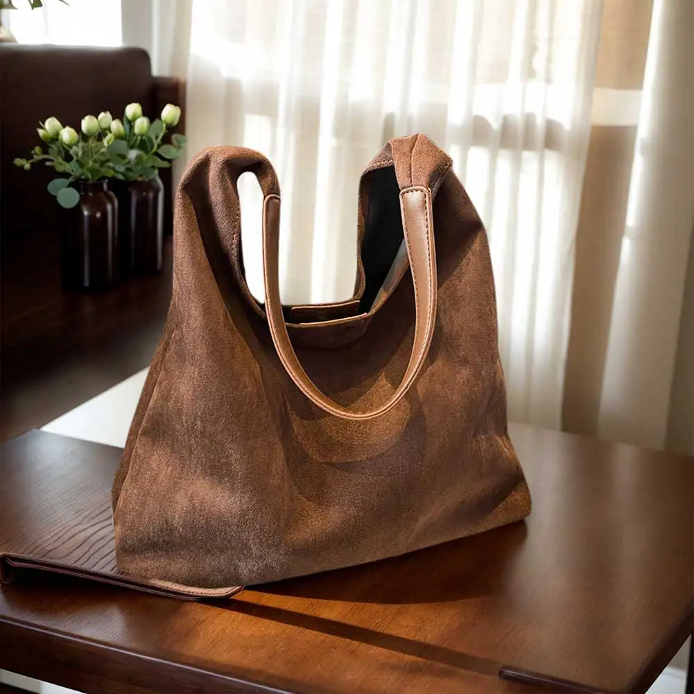 Gianna | Retro Suede Shoulder Tote