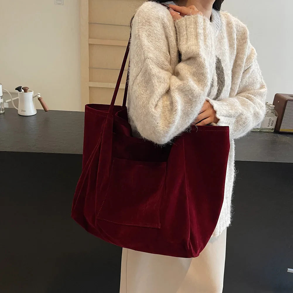 Velana | Suede Shoulder Tote Bag