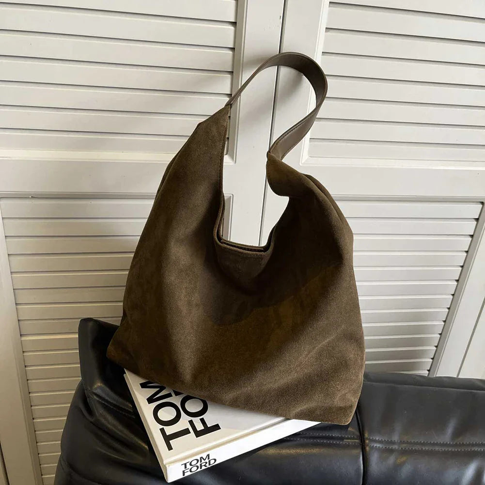 Gianna | Retro Suede Shoulder Tote