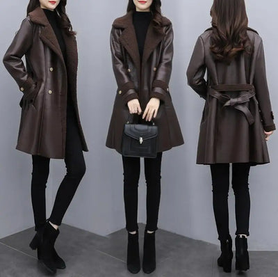 Sophie | Premium Cosy Italian Leather Coat