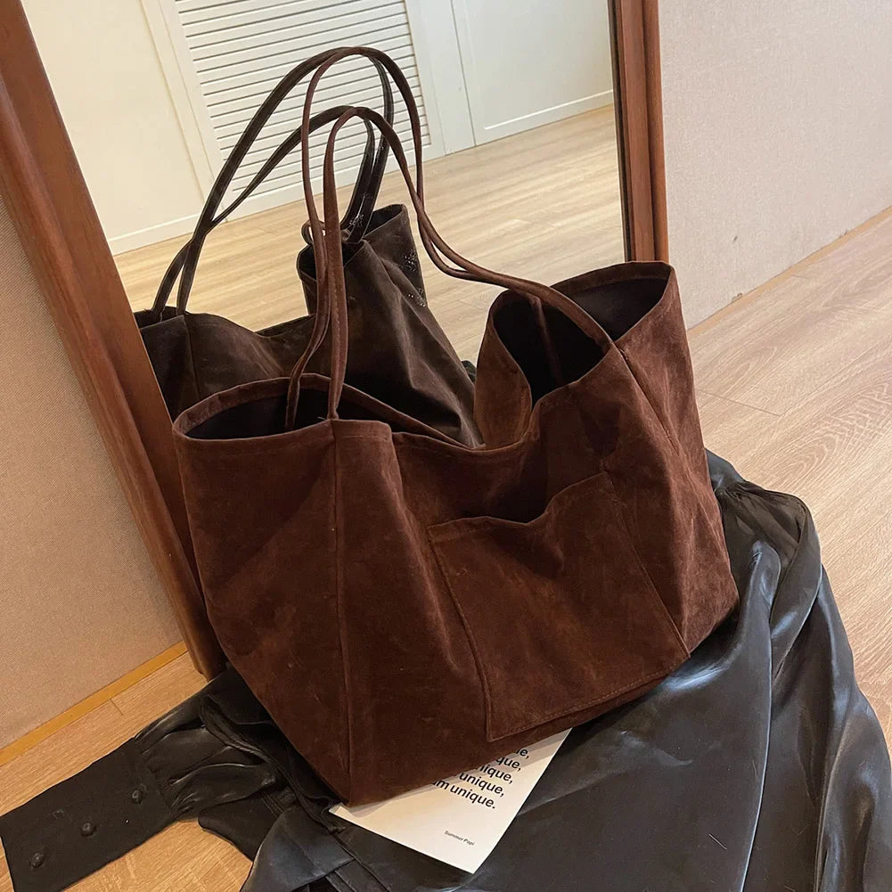 Velana | Suede Shoulder Tote Bag