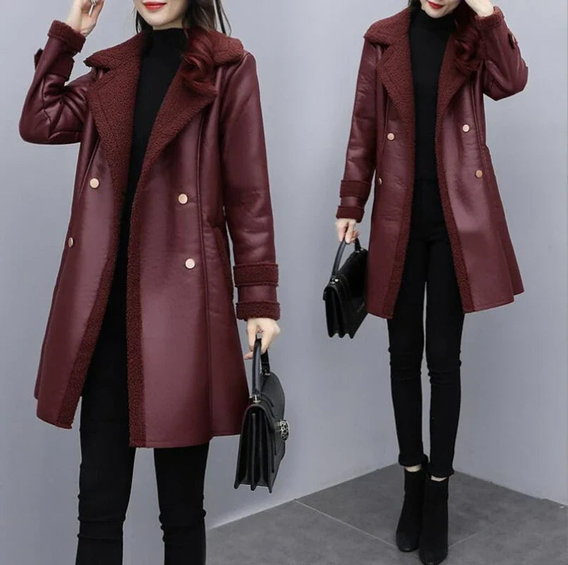 Sophie | Premium Cosy Italian Leather Coat