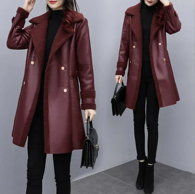 Sophie | Premium Cosy Italian Leather Coat