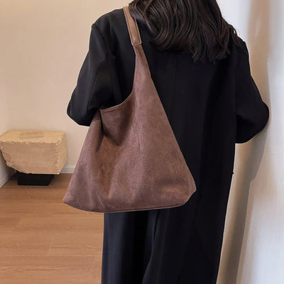 Gianna | Retro Suede Shoulder Tote