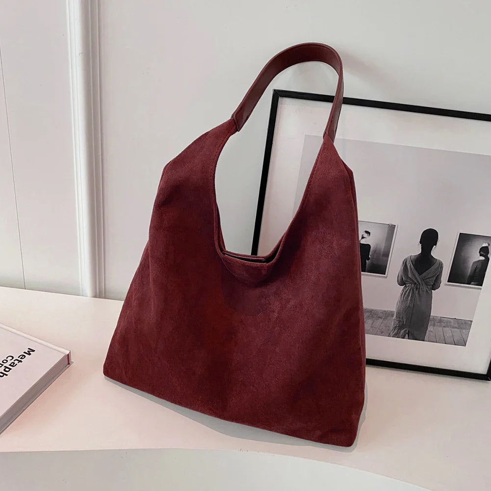 Gianna | Retro Suede Shoulder Tote