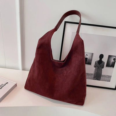 Gianna | Retro Suede Shoulder Tote