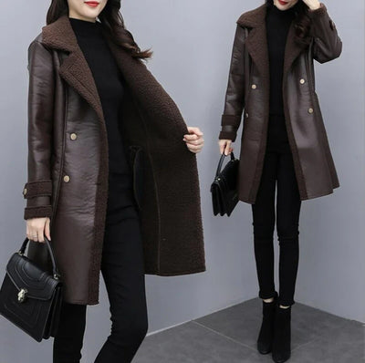 Sophie | Premium Cosy Italian Leather Coat