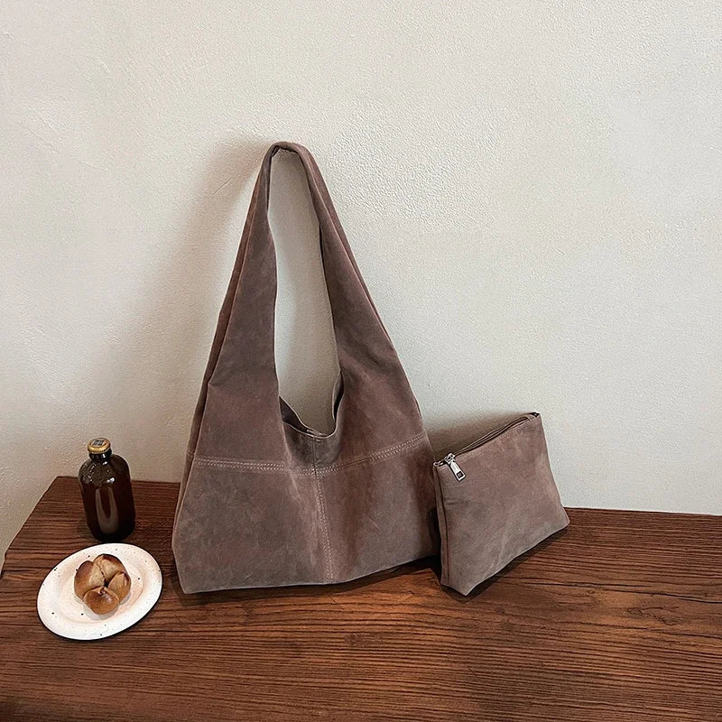 Elisanne | Faux Suede Casual Shoulder Bag