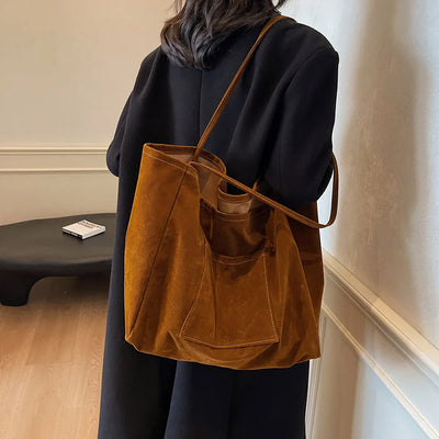 Velana | Suede Shoulder Tote Bag