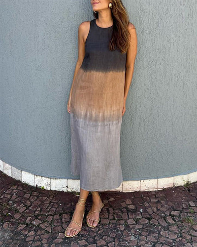 Sleeveless Gradient Round Neck Dress