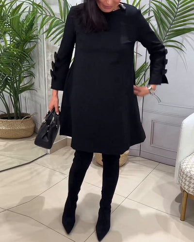 Casual Knee Length Dress with Long Sleeve