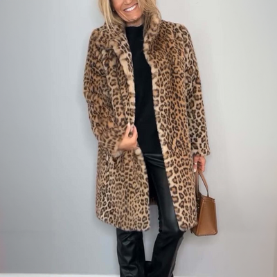 Daisy| Coat With Leopard Print